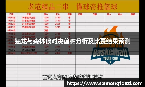 猛龙与森林狼对决前瞻分析及比赛结果预测